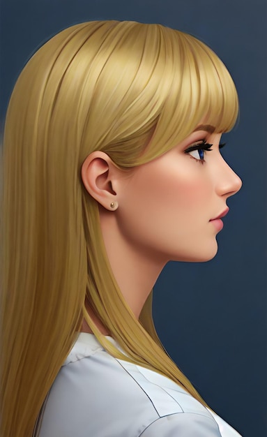 Le profil de la fille blonde