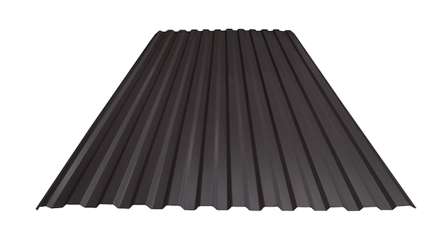 Profil d'ondulation de la vague de toit en tôle de couleur texture en bois isolé sur fond blanc