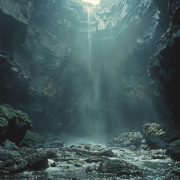 Photo les profondeurs inexplorées d'une grotte