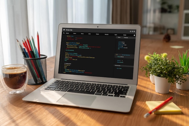 Programmation de développement de logiciels sur écran d'ordinateur pour une application moderne