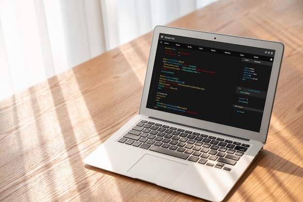 Programmation de développement de logiciels sur écran d'ordinateur pour une application moderne