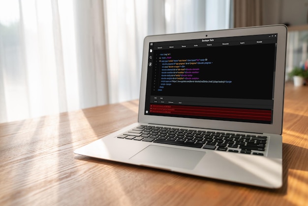 Programmation de développement de logiciels sur écran d'ordinateur pour une application moderne