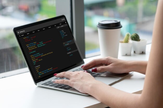 Programmation de développement de logiciels sur l'écran de l'ordinateur pour une application moderne