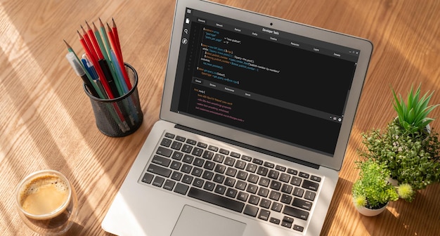Programmation de développement de logiciels sur écran d'ordinateur pour une application moderne