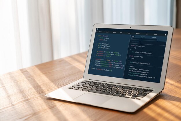 Programmation de développement de logiciels sur écran d'ordinateur pour le codage d'applications et de programmes à la mode