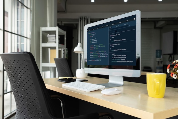 Programmation de développement de logiciels sur écran d'ordinateur pour le codage d'applications et de programmes modernes