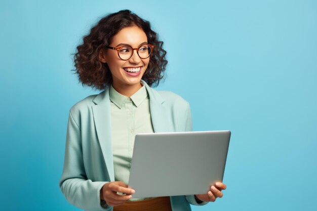 Photo un programmeur joyeux immergé dans son travail, rayonnant de confiance, capturé sur une photo captivante