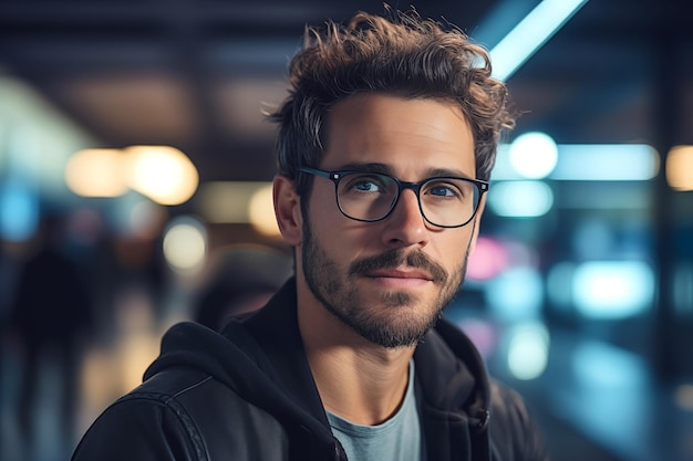 Programmeur masculin avec des lunettes