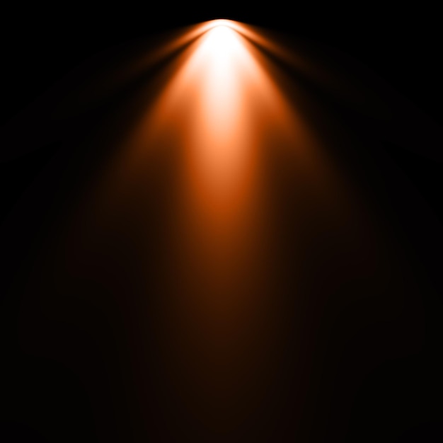 Projecteur orange d'éclairage avec fond noir