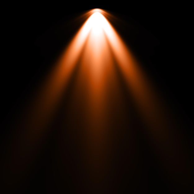 Projecteur orange d'éclairage avec fond noir
