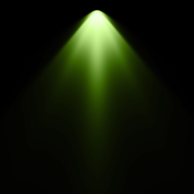 Projecteur vert d'éclairage avec fond noir