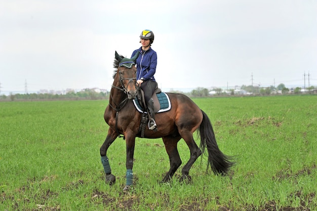 Promenade à cheval au grand air.