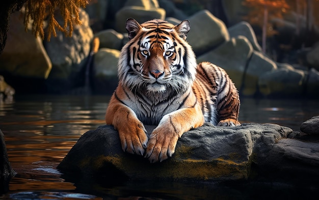 Une promenade dans les eaux calmes de la rivière Tiger