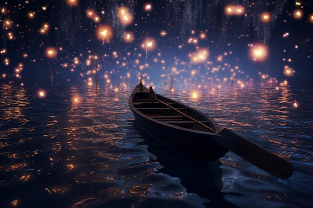 Une promenade romantique en bateau à la lumière des bougies à travers une rivière de st 00089 01