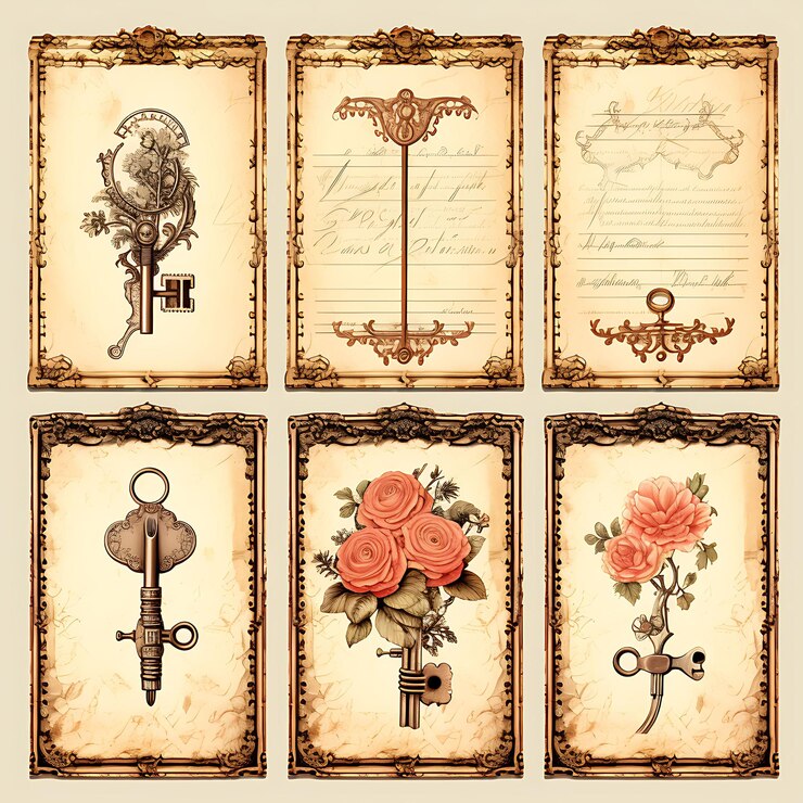 Photo des promesses colorées dévouées papier vellum fané cadre en bois antique illustration de décoration d'art de flic flat2d