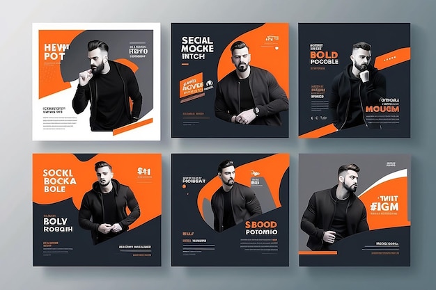 Promotion de produit moderne élégante active et masculine audacieuse instagram modèle de post sur les réseaux sociaux