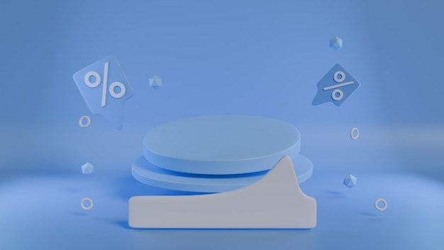 Promotion de la vente du podium bleu