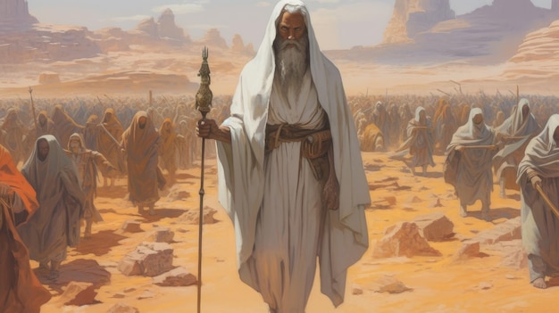 prophète avec le peuple dans le désert