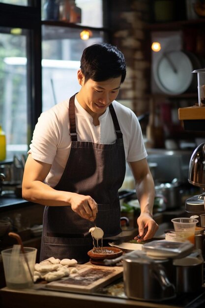 Le propriétaire du café aryankumawat prépare de la nourriture dans un café.