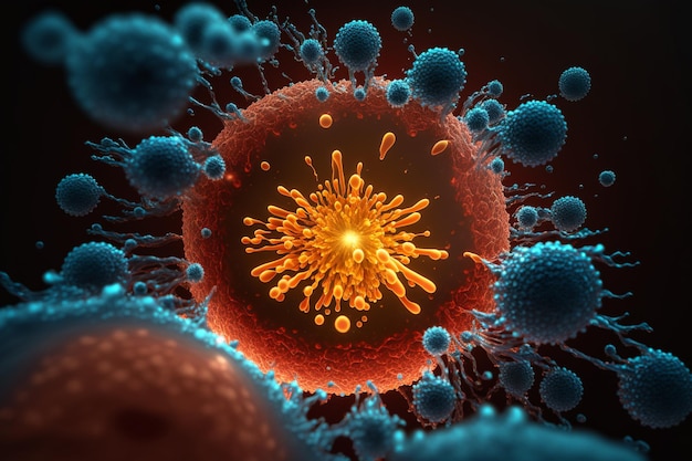 Protection contre les infections à souche virale et précautions contre la maladie Grippe respiratoire à coronavirus en tant que souche dangereuse de grippe en cas de pandémie Virus microscopique