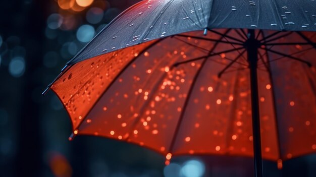 Protection contre la pluie Gros plan sur un parapluie gris généré par l'IA