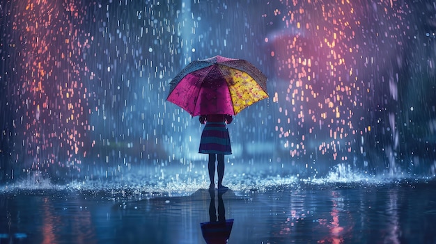 Protection contre la pluie avec un parapluie