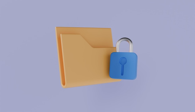 Protection des dossiers concept de sécurité des données documents chiffrement dans les sous-dossiers documents avec un cadenas
