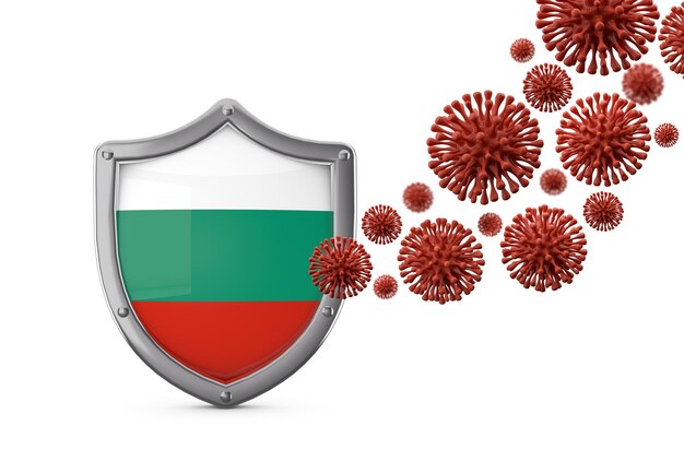 Protection du bouclier du drapeau bulgare contre un virus bactérie d render