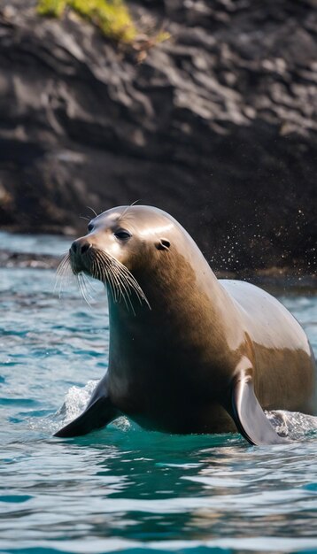 Photo la protection des merveilles côtières la conservation des mammifères marins