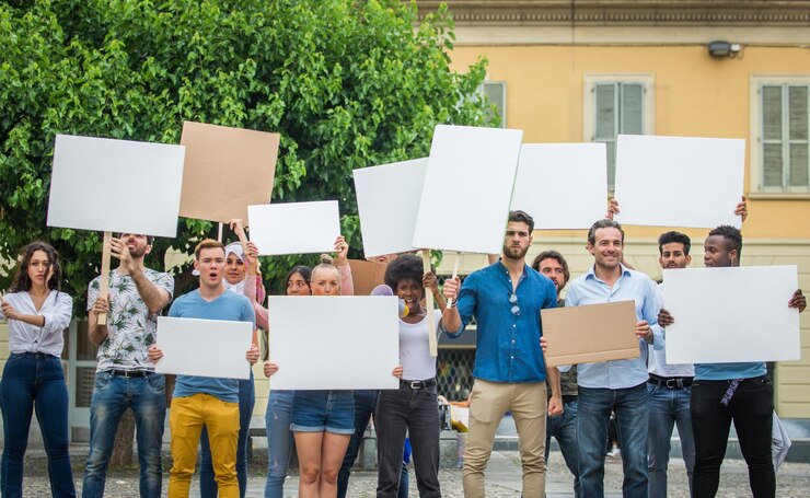 Photo protestation contre le changement climatique dans la rue 30