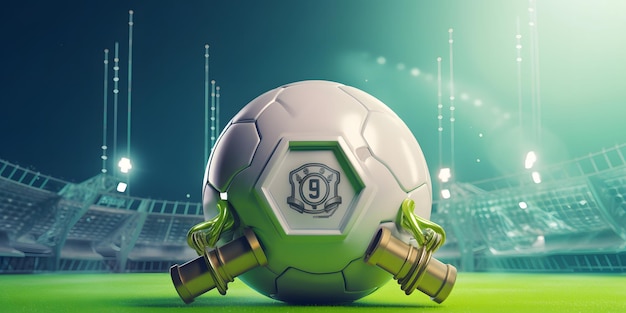 Protocole De Sécurité Logo 3D Fond De Football