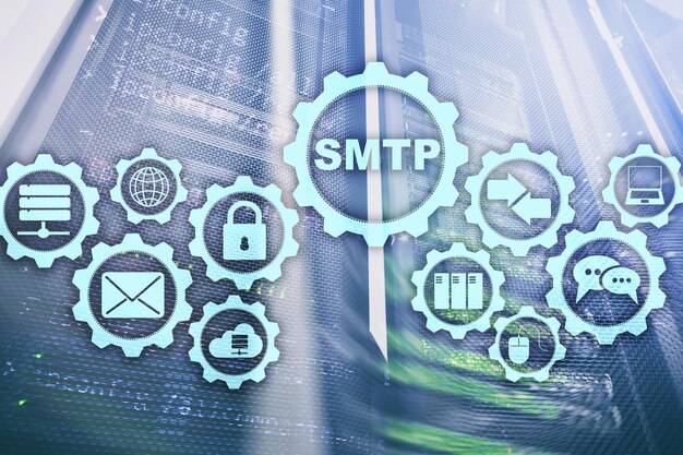 Protocole de transfert de courrier du serveur Smtp Protocole TCP IP envoi et réception d'e-mails Simple Mail Transfer Protocol