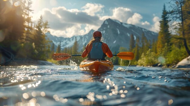 Les prouesses de la pagaie La femme participe au canoë mettant en évidence la force, les compétences et la détermination des femmes qui font des vagues dans le monde du canoë, brisant les barrières à chaque coup.