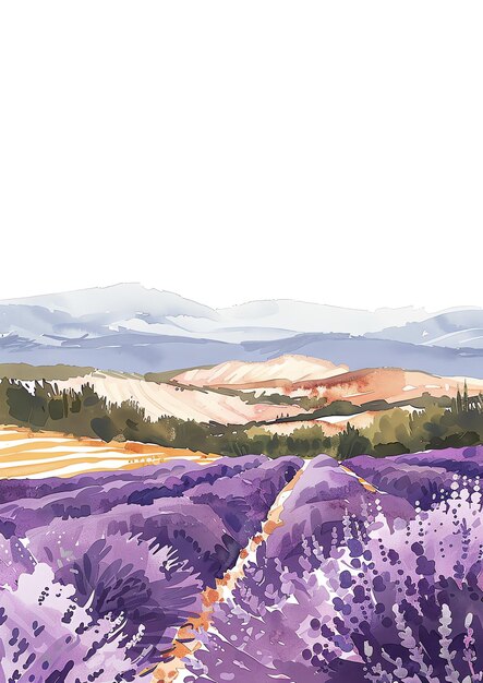 Provence France modèle d'invitation de mariage à l'aquarelle paysage