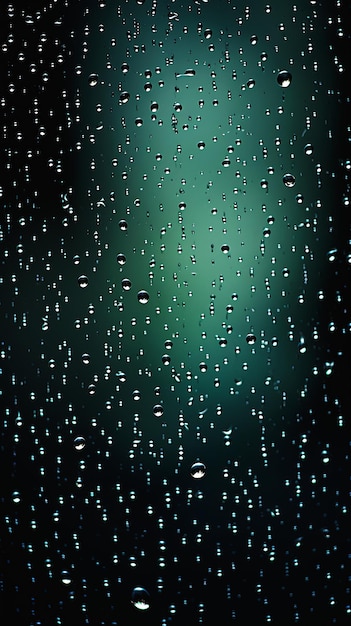 Proximité de la pluie couverte fenêtre gouttelettes profondes vertes particules flottantes rares fond de safari liquide