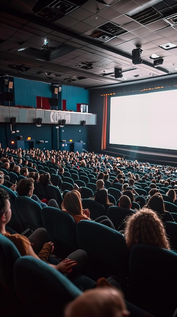 Public dans un cinéma regardant un film Entretenement et loisirs