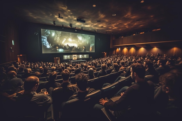 Public dans un théâtre lors d'un concert et applaudissant Photo de haute qualité