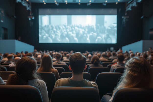 Le public d'entreprise s'engage dans une présentation de conférence d'affaires