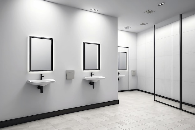 Public Toilette Sign Mockup avec un espace blanc vide pour placer votre conception