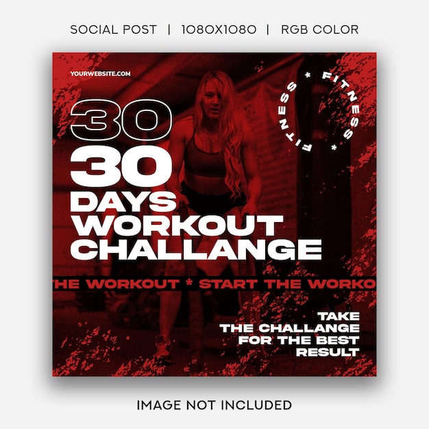 Photo publication instagram de promotion de remise en forme