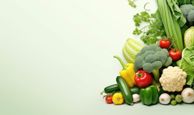 Publicité sur les légumes biologiques Arrière-plan Nourriture végétarienne pour une nutrition saine