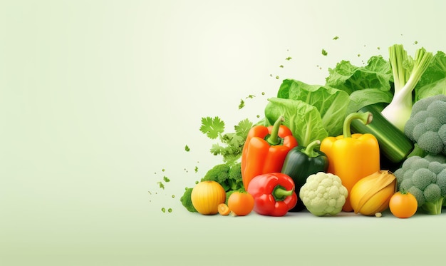 Publicité sur les légumes biologiques Arrière-plan Nourriture végétarienne pour une nutrition saine