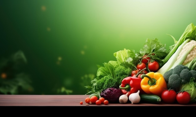 Publicité sur les légumes biologiques Arrière-plan Nourriture végétarienne pour une nutrition saine
