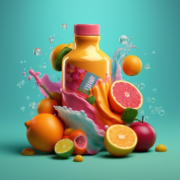 Photo publicité pour les jus de fruits