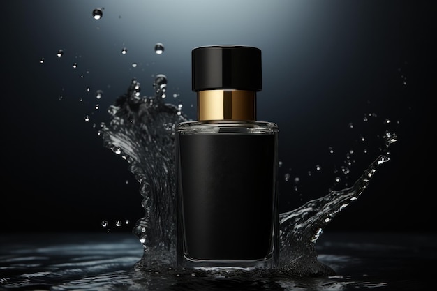 publicités parfum sur fond noir IA générative