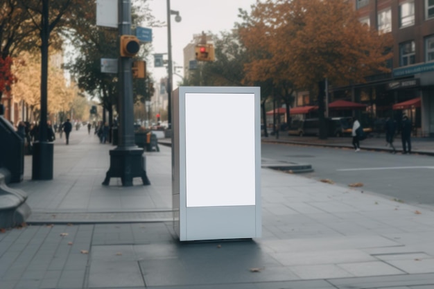 Publicités vides dans les lightbox et vues floues de la rue urbainexAxA