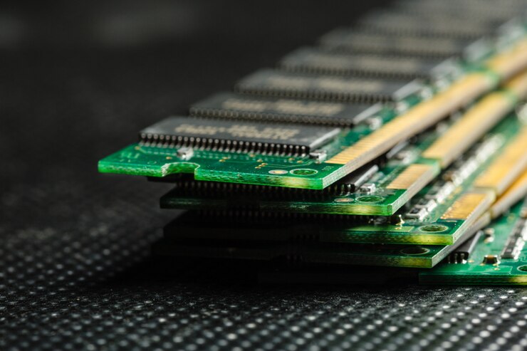 Photo puce informatique, technologie et industrie électronique