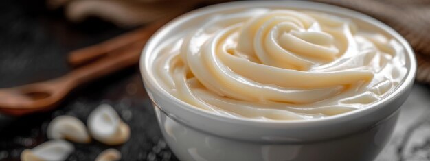 Pudding crémeux tourbillonnant dans un bol blanc