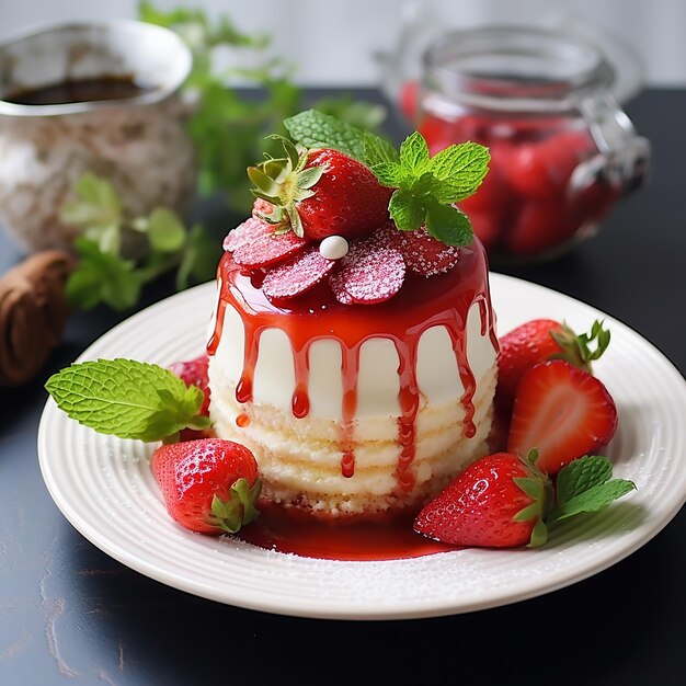 Photo pudding dessert de gâteau d'éponge et de légumes