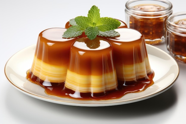 pudding sur la table de la cuisine publicité professionnelle photographie culinaire